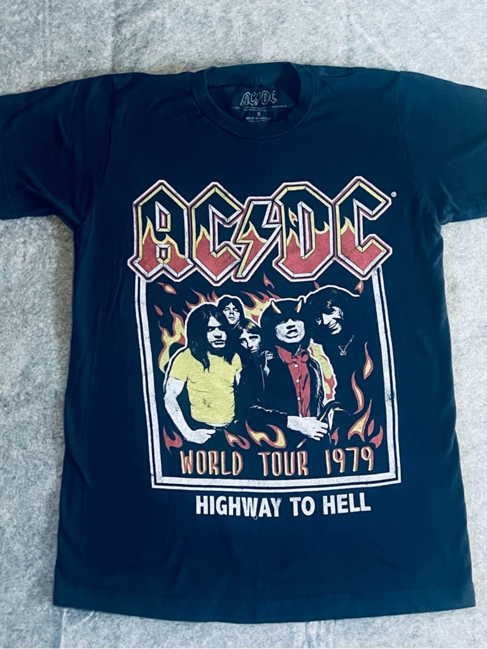 AC/DC Black and White Logo Short-Sleeve Band Tee